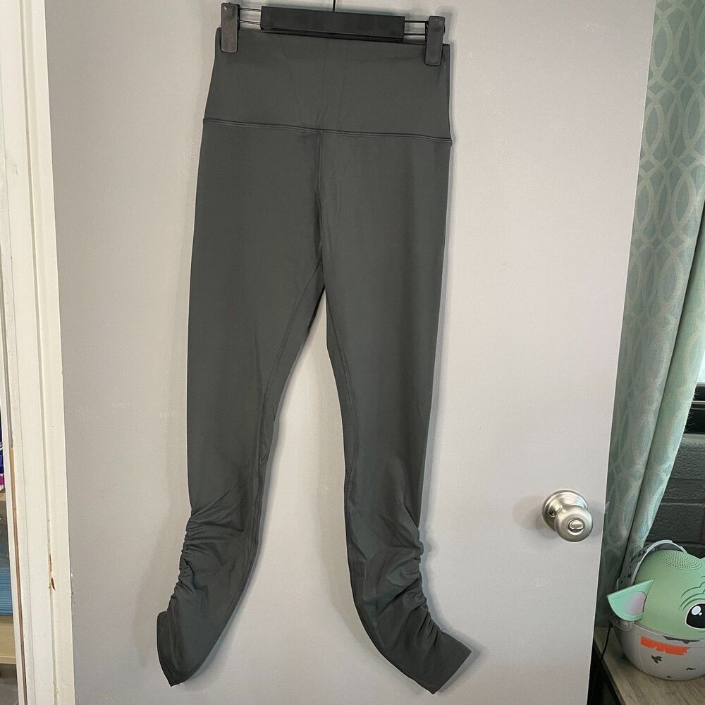 CRZ Yoga Womens S Extra Long Seamless Waist Olive Green Leggings NWT